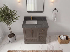 Alys 36 in. W x 22 in. D Left Offset Sink Bathroom Vanity - photo 15
