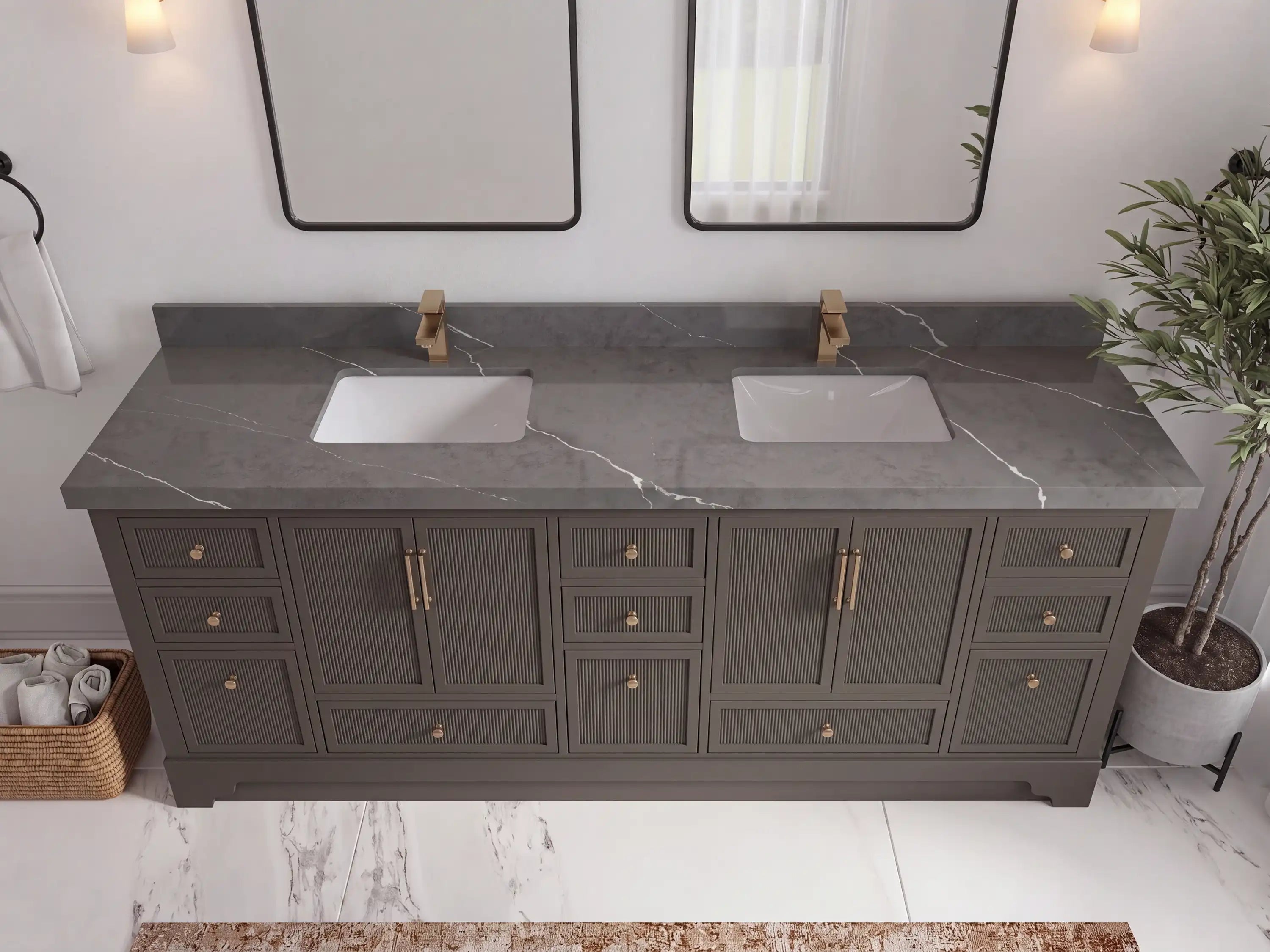 Alys 84 in. W x 22 in. D Double Sink Bathroom Vanity