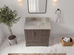 Alys 36 in. W x 22 in. D Left Offset Sink Bathroom Vanity - photo 33