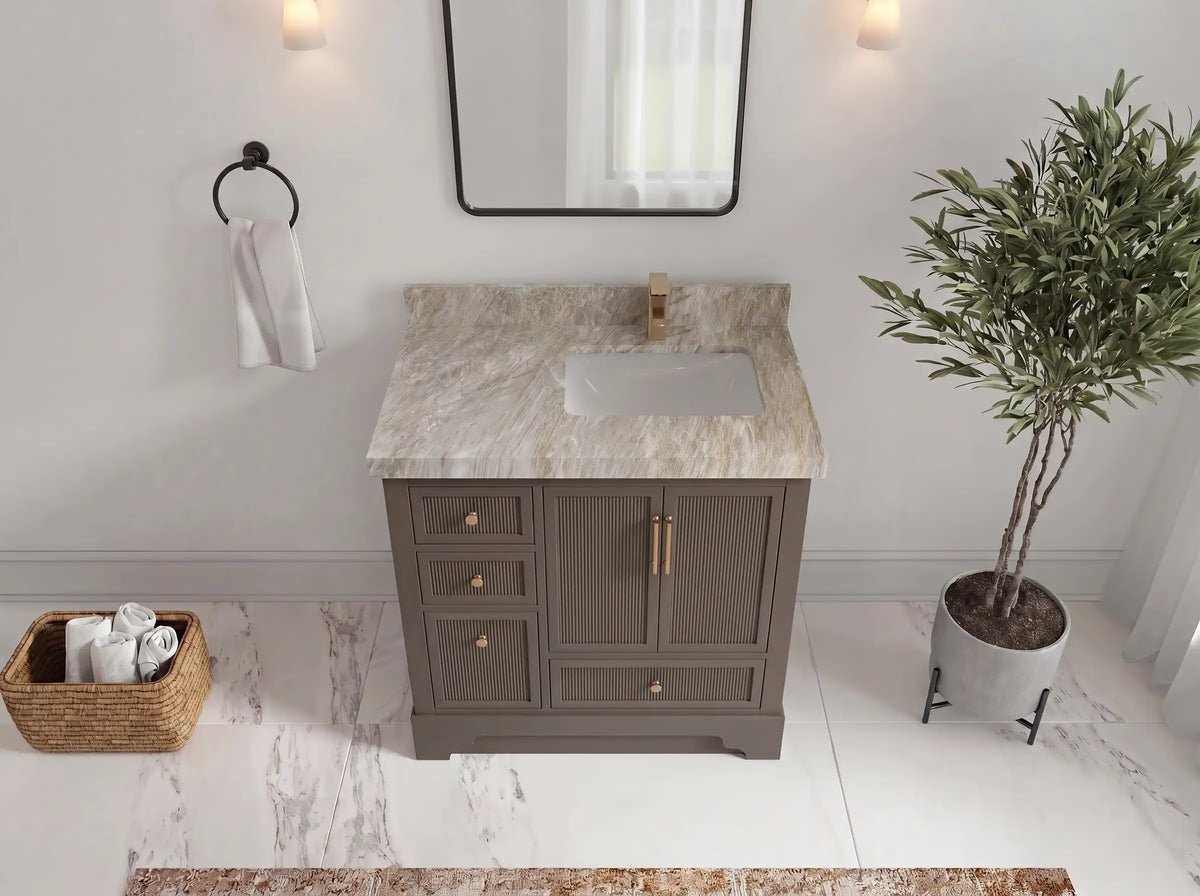 Alys 36 in. W x 22 in. D Right Offset Sink Bathroom Vanity