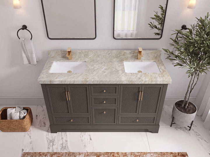 Alys 60 in. W x 22 in. D Double Sink Bathroom Vanity - photo 31