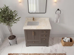 Alys 36 in. W x 22 in. D Left Offset Sink Bathroom Vanity - photo 32