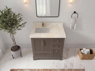 Alys 36 in. W x 22 in. D Left Offset Sink Bathroom Vanity