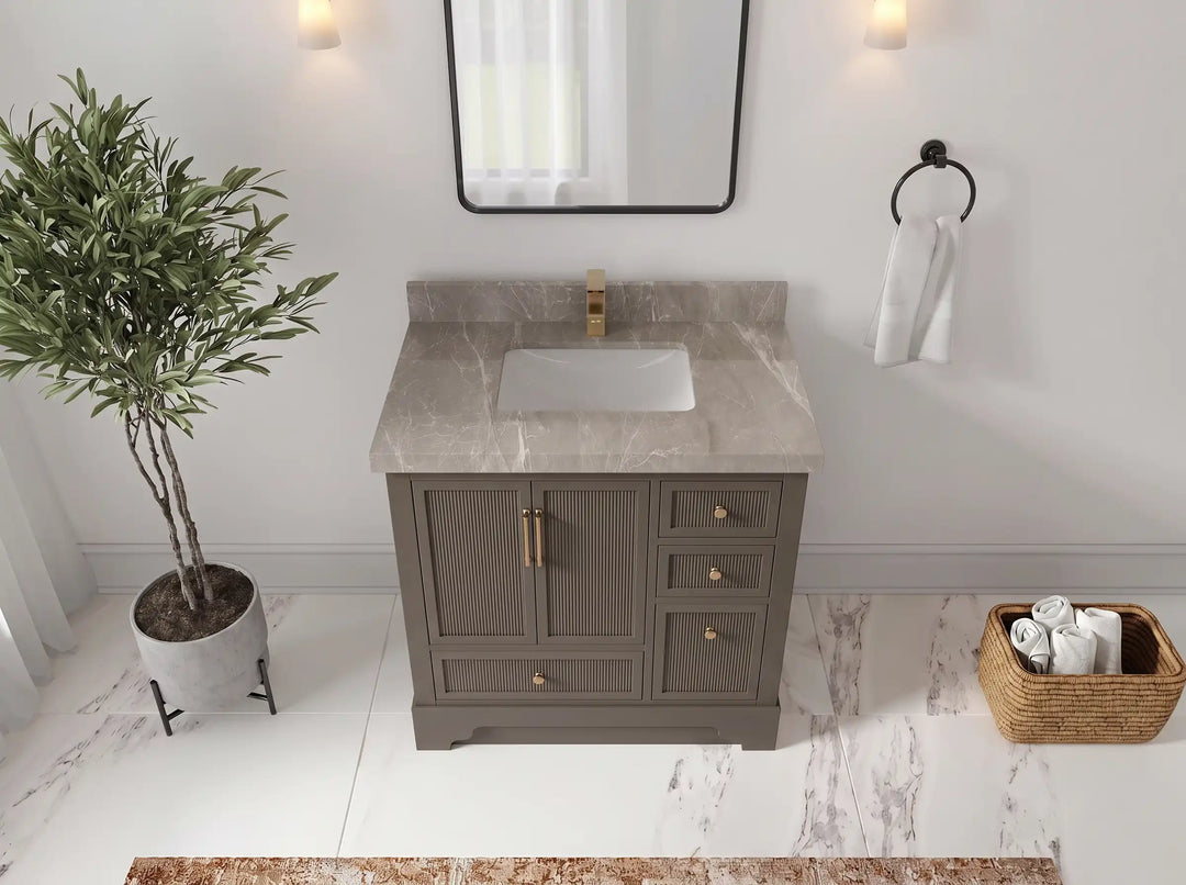 Alys 36 in. W x 22 in. D Center Sink Bathroom Vanity | 
              
                Urbane Bronze
                
                  
             - ALS_URB_WHQZ_36CL - photo №30