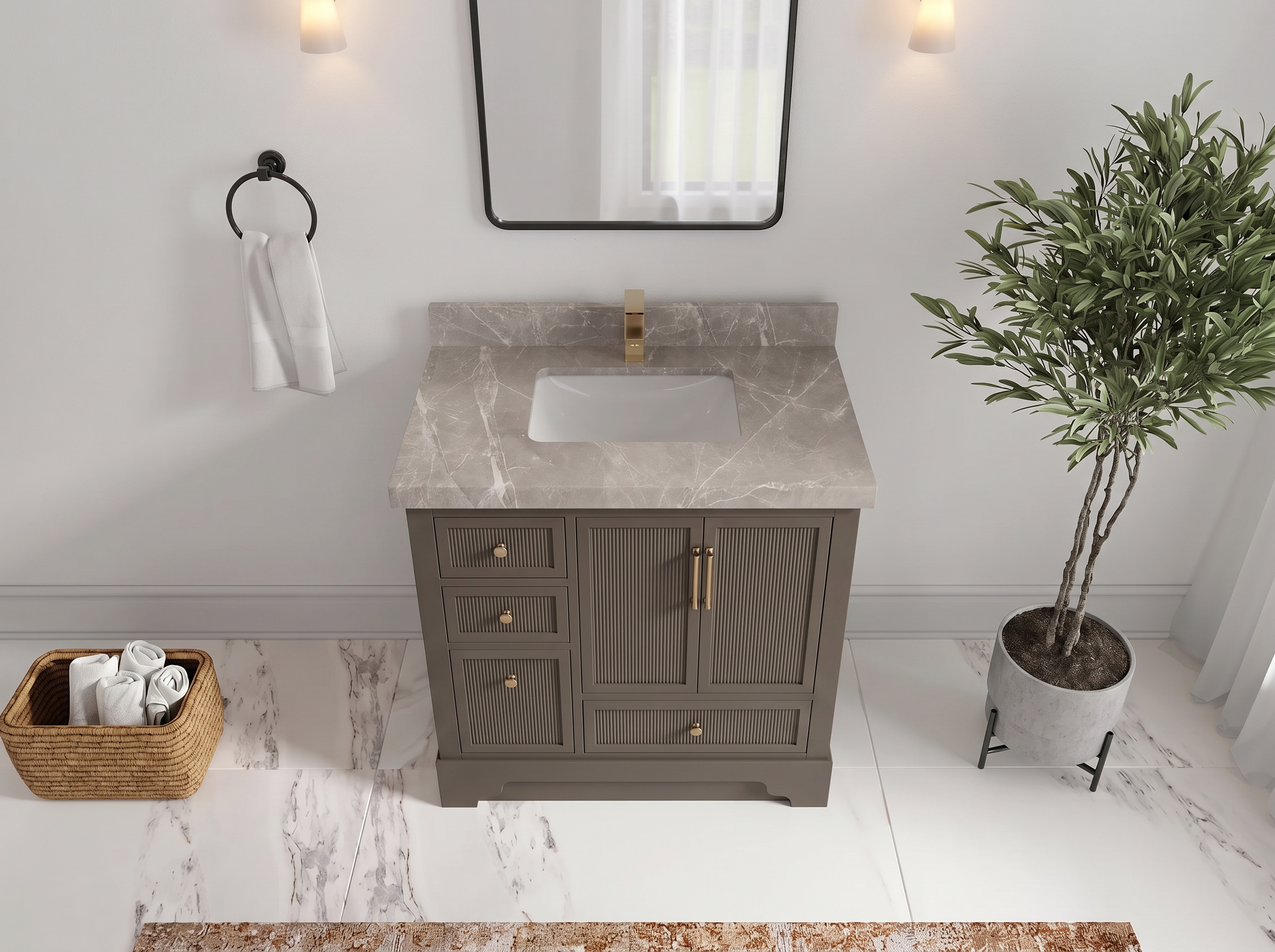 Alys 36 in. W x 22 in. D Center Sink Bathroom Vanity