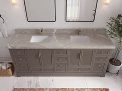Alys 84 in. W x 22 in. D Double Sink Bathroom Vanity - photo 25