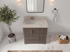 Alys 36 in. W x 22 in. D Left Offset Sink Bathroom Vanity - photo 34