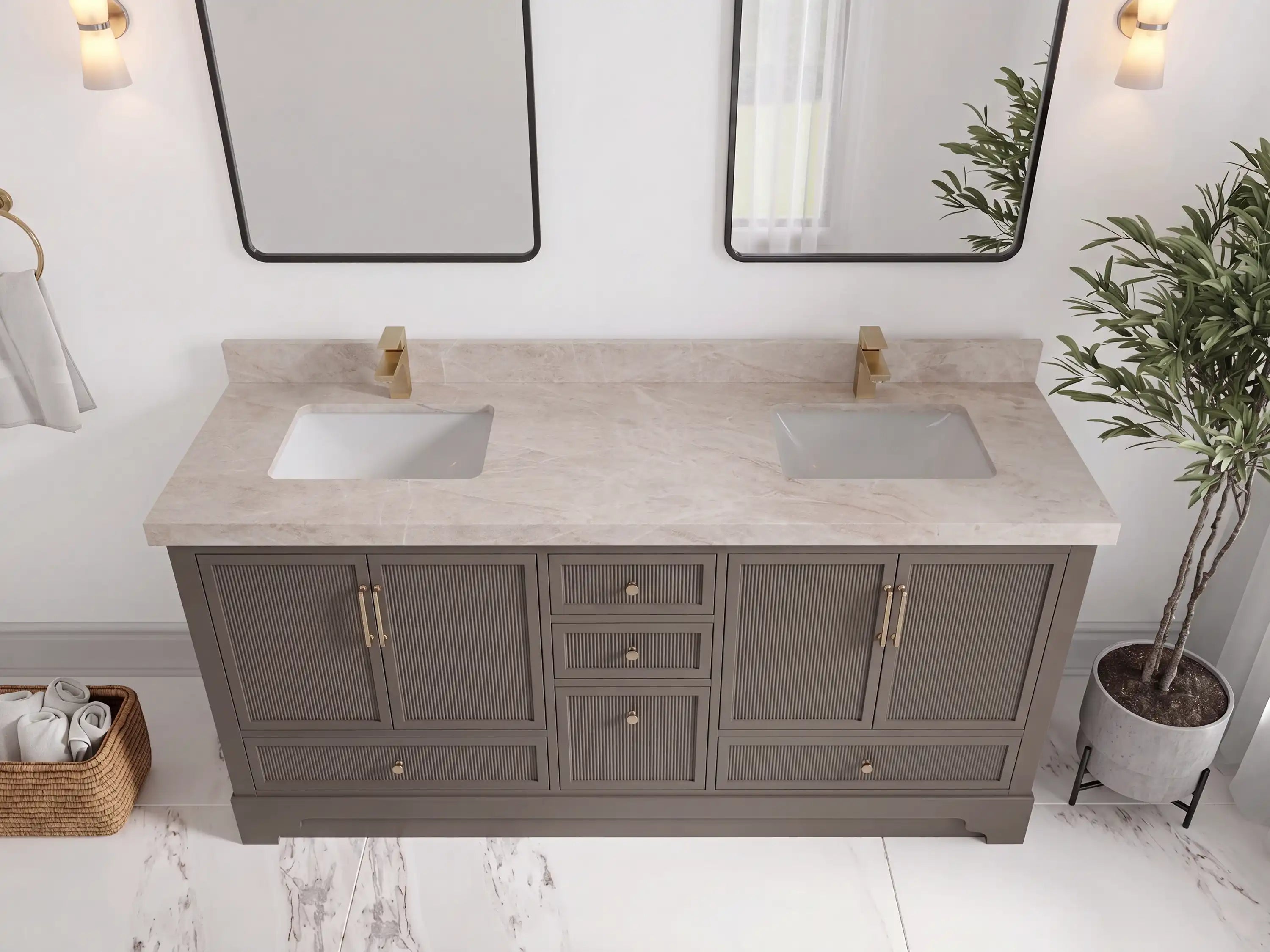 Alys 72 in. W x 22 in. D Double Sink Bathroom Vanity