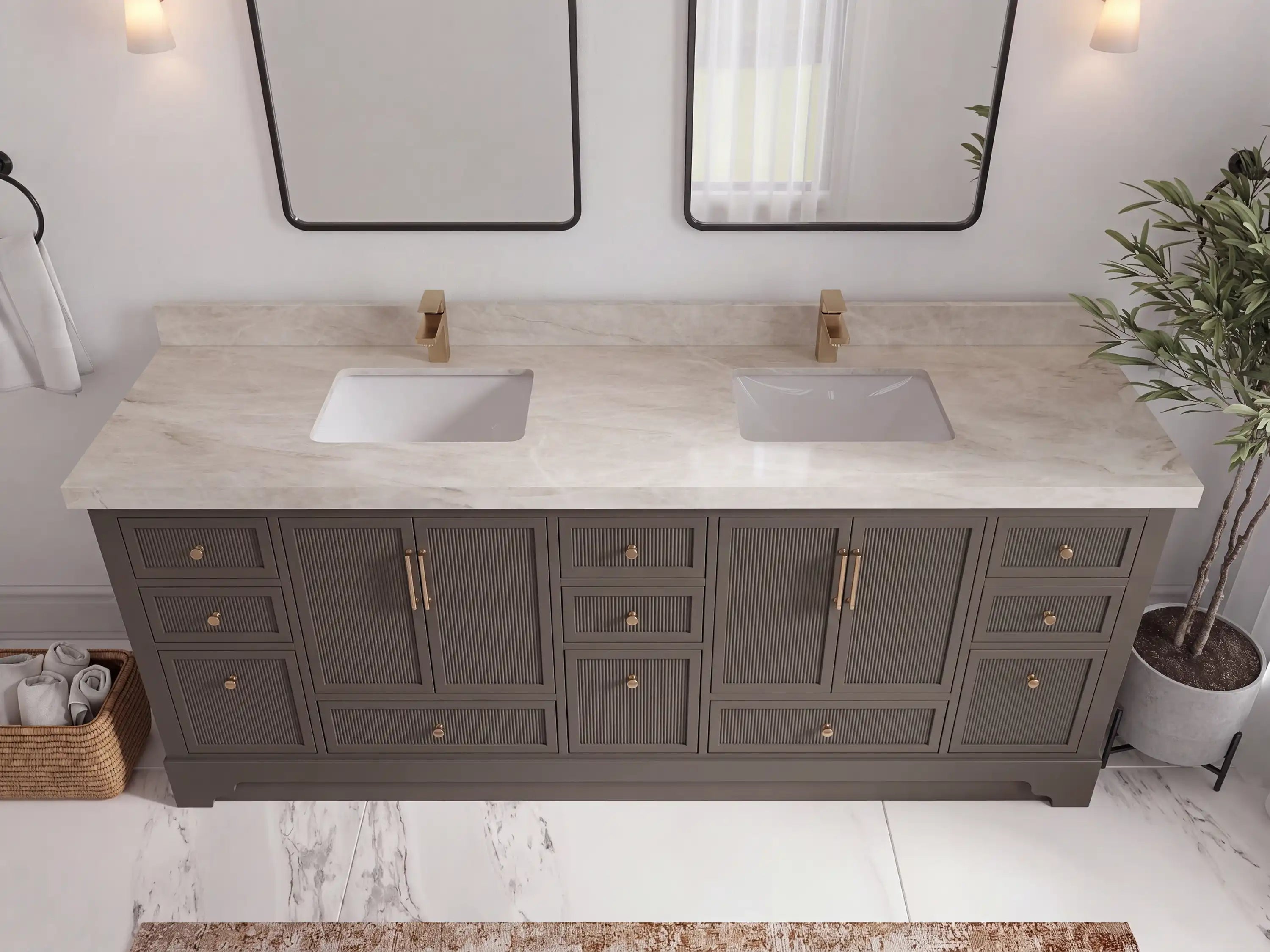 Alys 84 in. W x 22 in. D Double Sink Bathroom Vanity