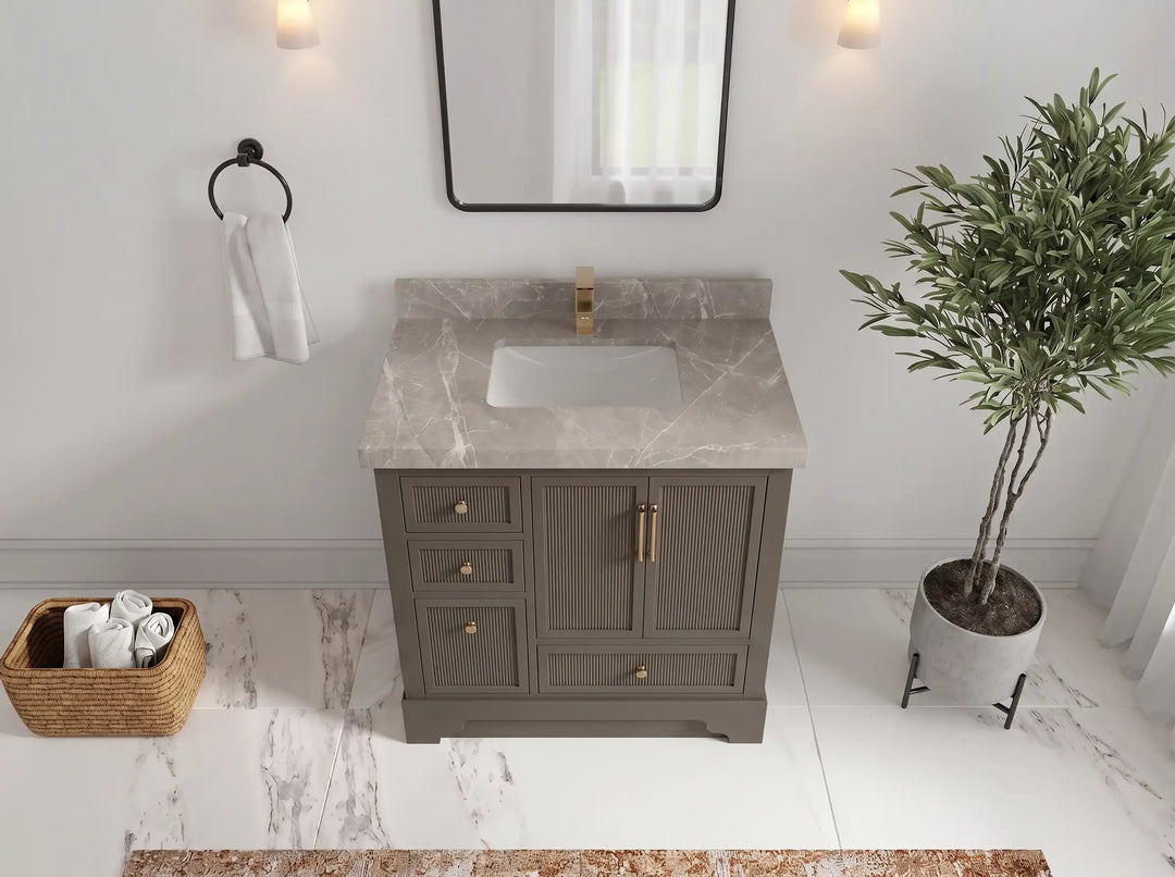 Alys 36 in. W x 22 in. D Center Sink Bathroom Vanity | 
              
                Urbane Bronze
                
                  
             - ALS_URB_WHQZ_36CR - photo №28