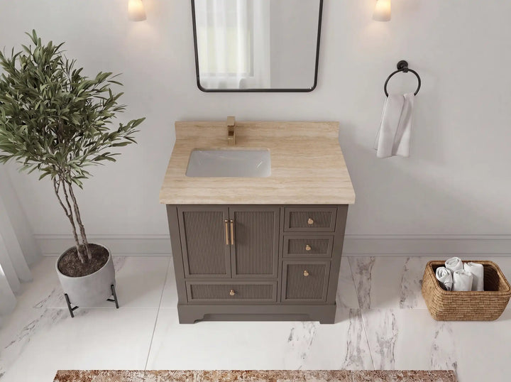 Alys 36 in. W x 22 in. D Left Offset Sink Bathroom Vanity - photo 35