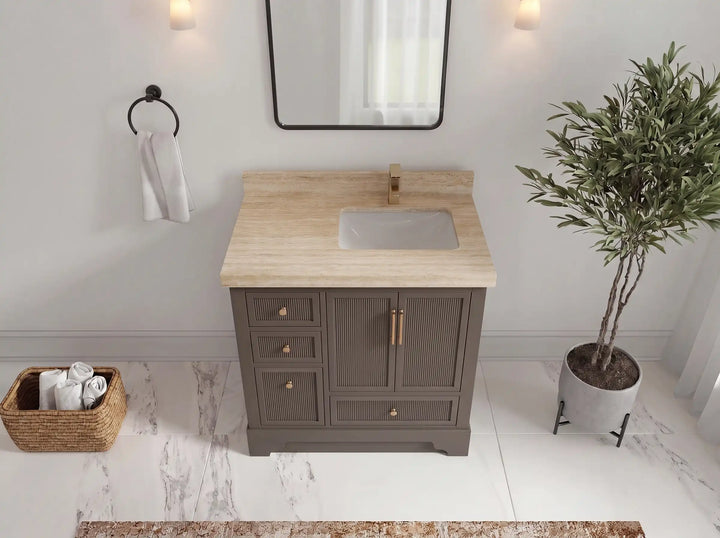 Alys 36 in. W x 22 in. D Right Offset Sink Bathroom Vanity - photo 37
