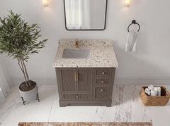 Alys 36 in. W x 22 in. D Left Offset Sink Bathroom Vanity - photo 37