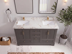 Alys 60 in. W x 22 in. D Double Sink Bathroom Vanity - photo 22