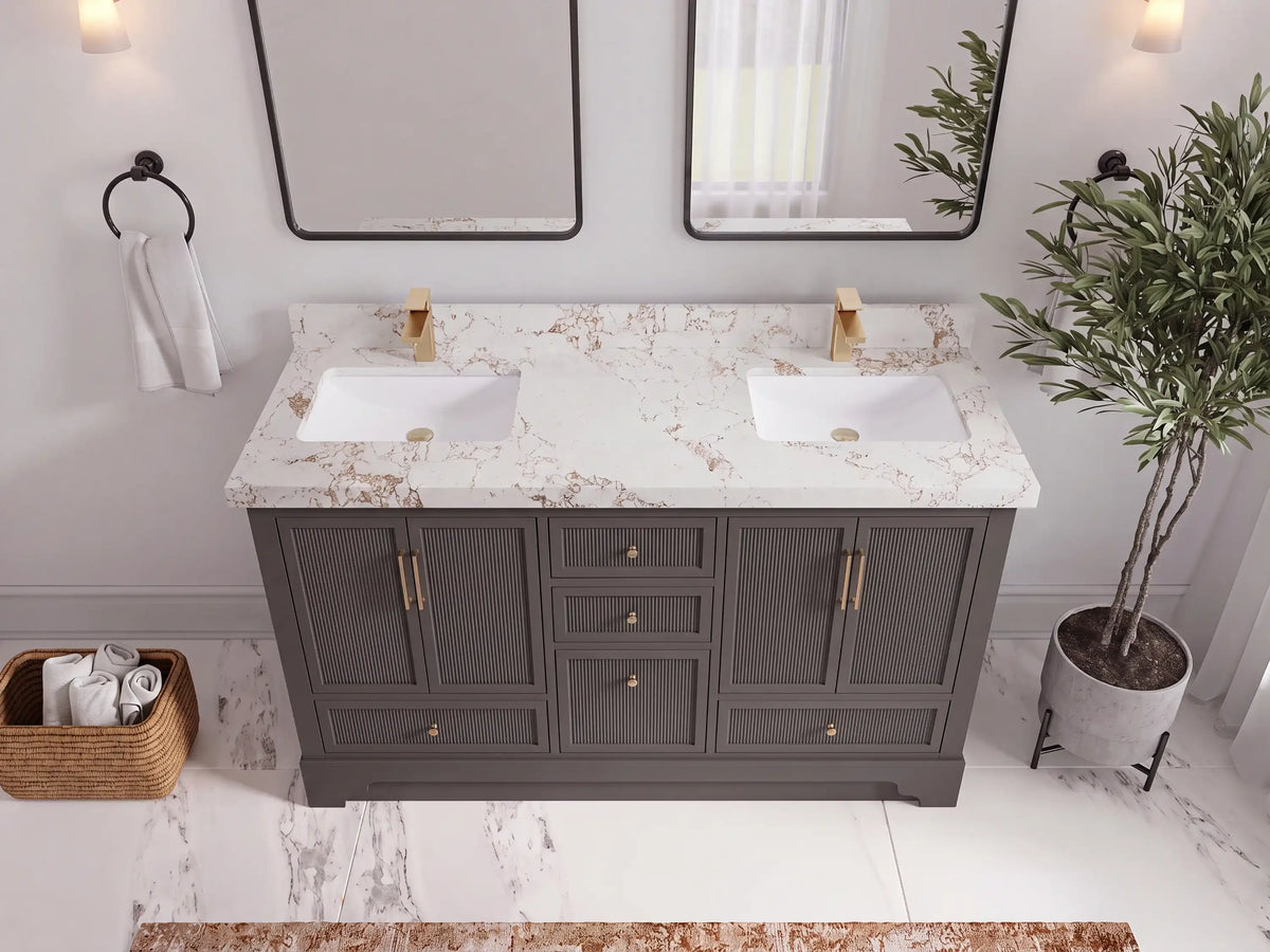 Alys 60 in. W x 22 in. D Double Sink Bathroom Vanity
