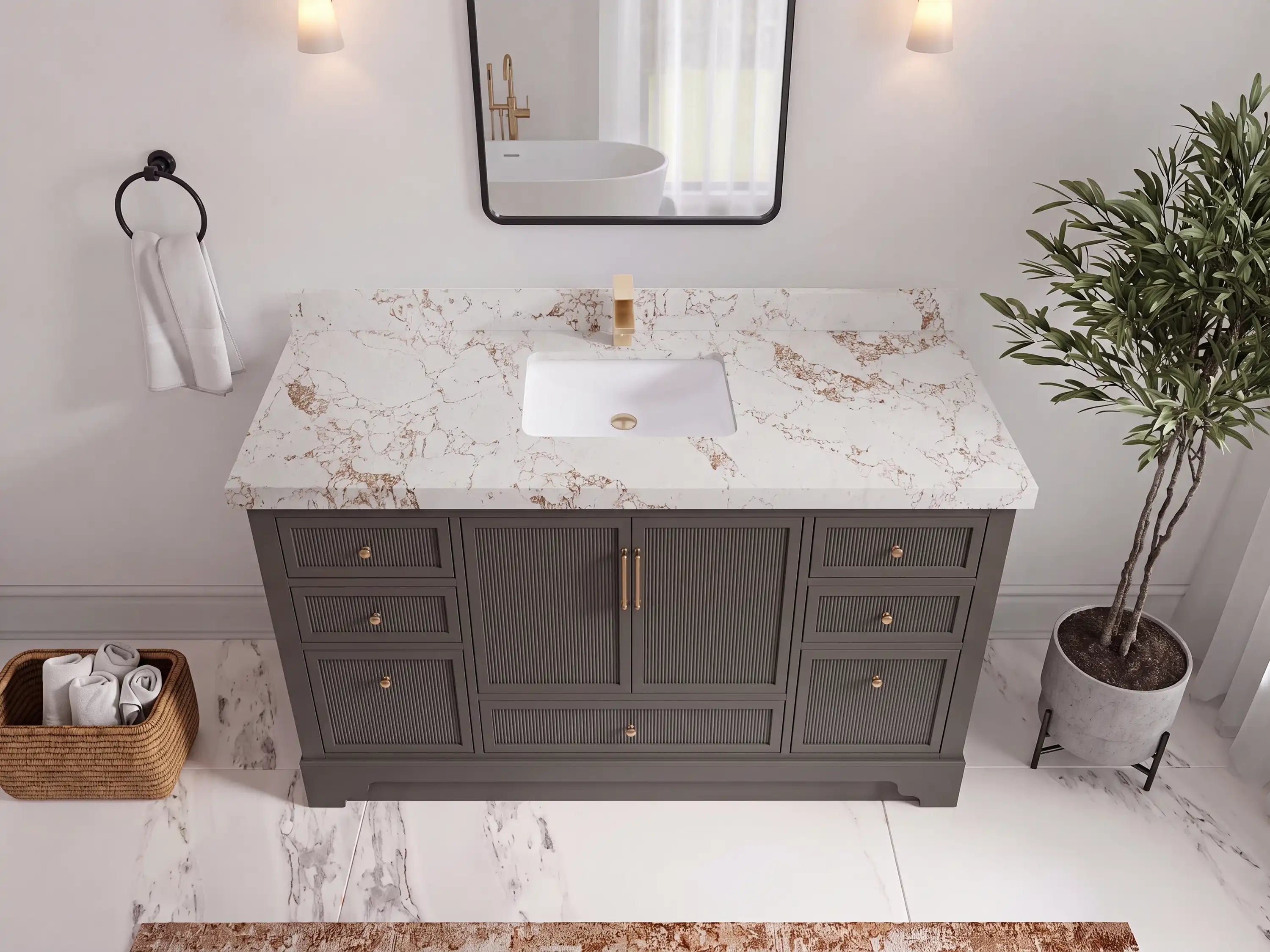 Alys 60 in. W x 22 in. D Single Sink Bathroom Vanity