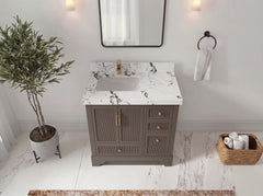 Alys 36 in. W x 22 in. D Left Offset Sink Bathroom Vanity - photo 23