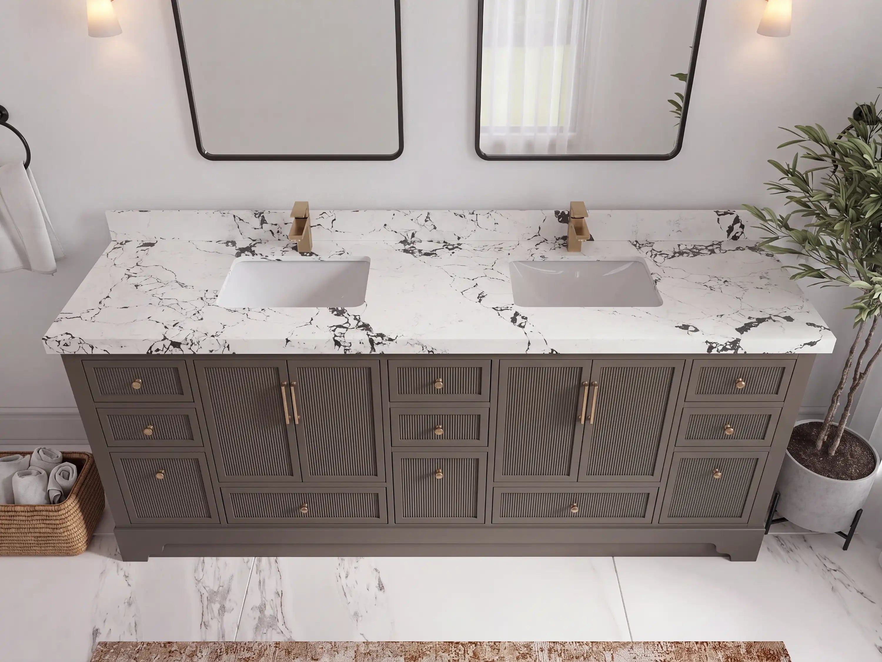 Alys 84 in. W x 22 in. D Double Sink Bathroom Vanity