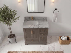 Alys 36 in. W x 22 in. D Left Offset Sink Bathroom Vanity - photo 20