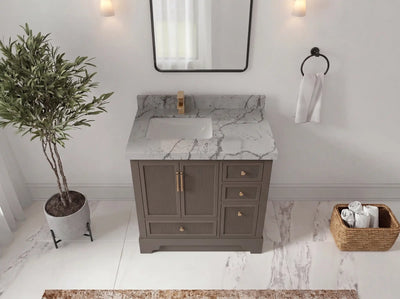 Alys 36 in. W x 22 in. D Left Offset Sink Bathroom Vanity