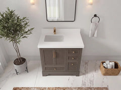 Alys 36 in. W x 22 in. D Left Offset Sink Bathroom Vanity - photo 4