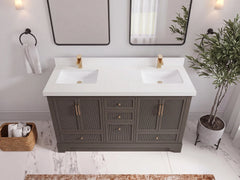 Alys 60 in. W x 22 in. D Double Sink Bathroom Vanity - photo 4