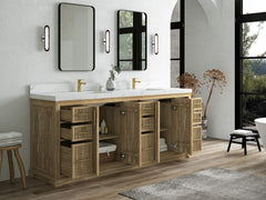 Alys Teak Wood 84 in. W x 22 in. D Double Sink Bathroom Vanity - photo 3