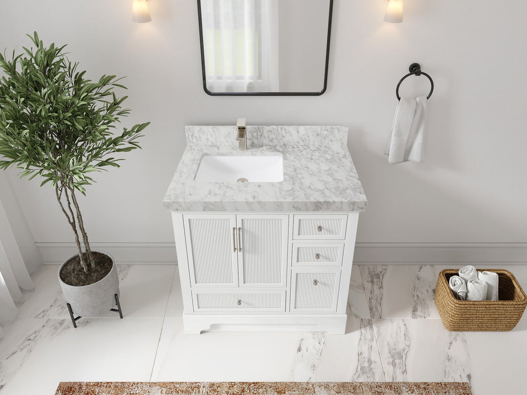 Alys 36 in. W x 22 in. D Left Offset Sink Bathroom Vanity