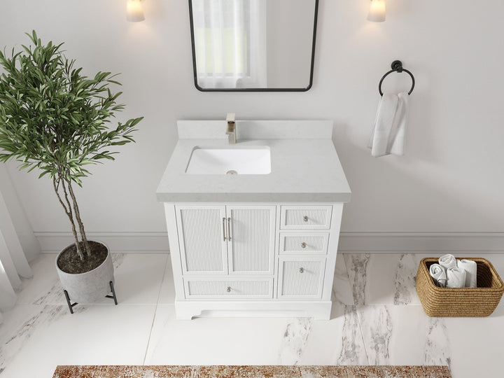 Alys 36 in. W x 22 in. D Left Offset Sink Bathroom Vanity - photo 19
