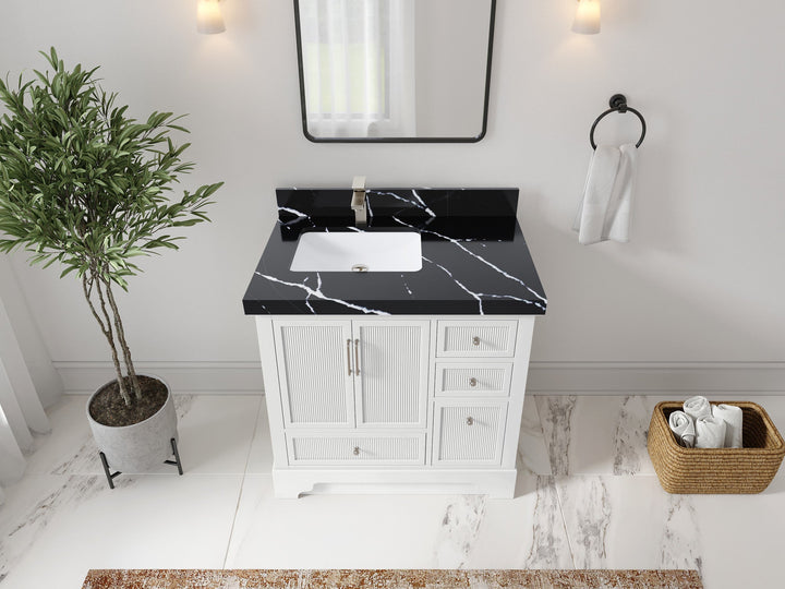 Alys 36 in. W x 22 in. D Left Offset Sink Bathroom Vanity - photo 29