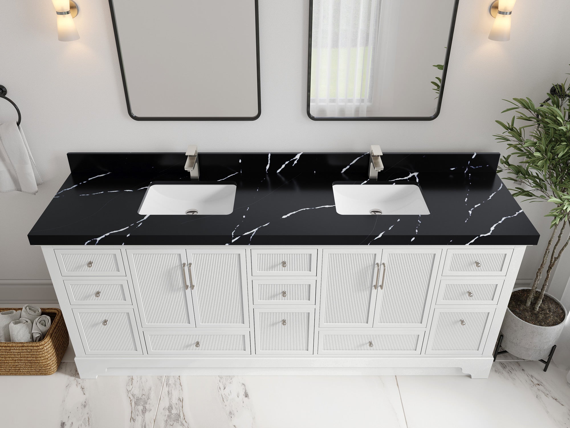 Alys 84 in. W x 22 in. D Double Sink Bathroom Vanity