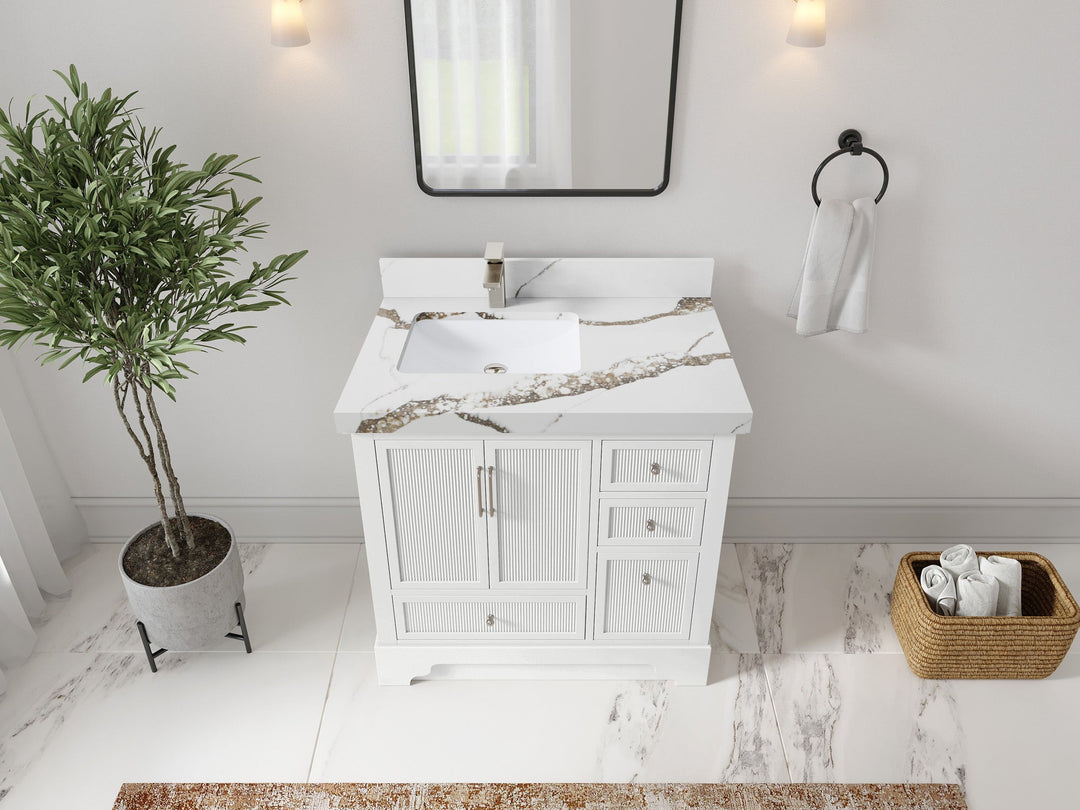 Alys 36 in. W x 22 in. D Left Offset Sink Bathroom Vanity