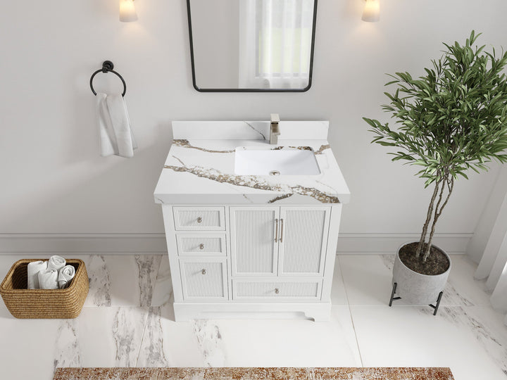 Alys 36 in. W x 22 in. D Right Offset Sink Bathroom Vanity - photo 31