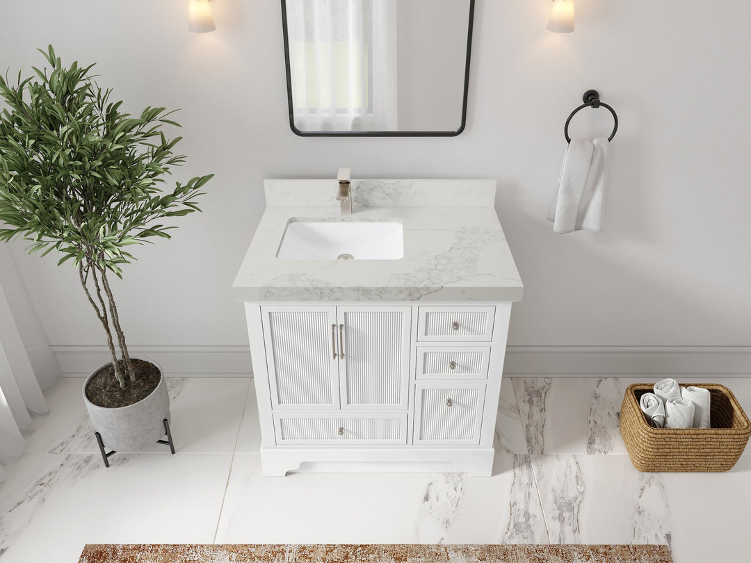Alys 36 in. W x 22 in. D Left Offset Sink Bathroom Vanity