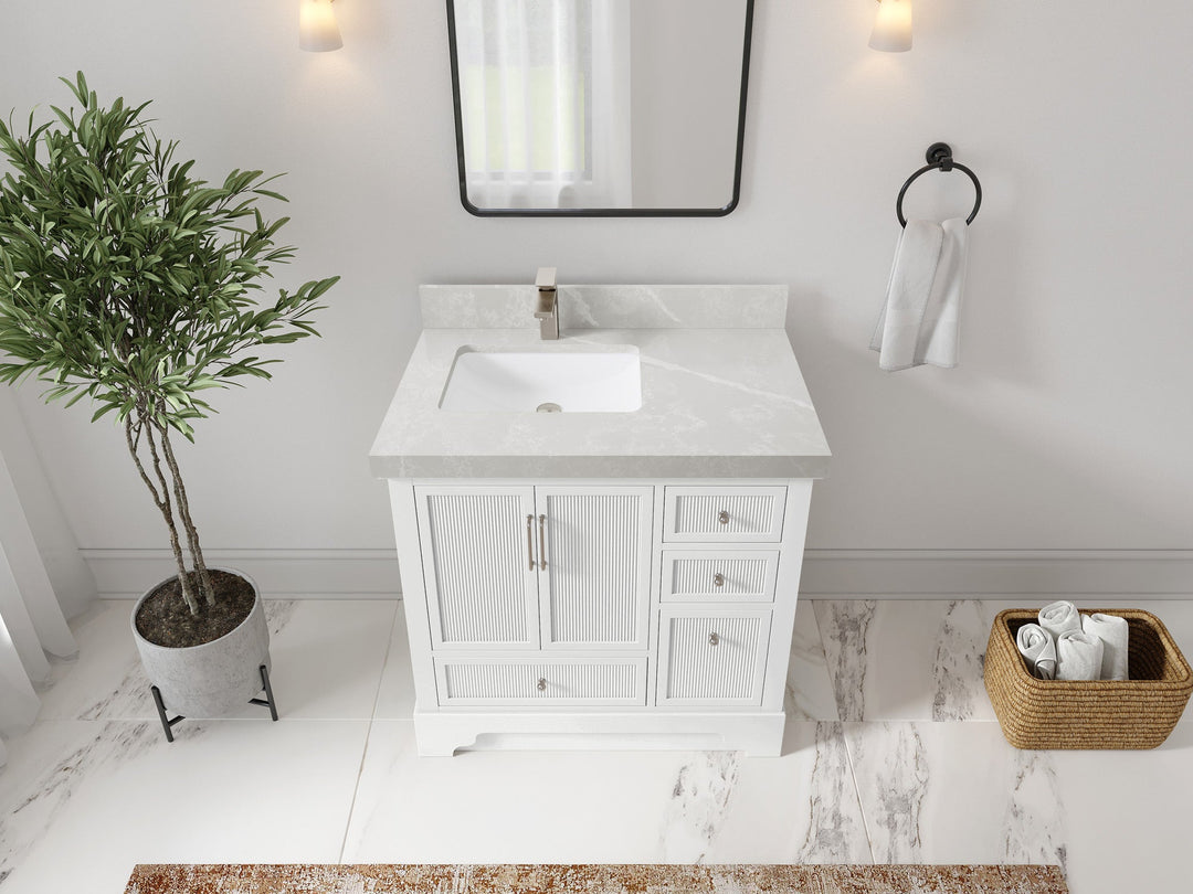 Alys 36 in. W x 22 in. D Left Offset Sink Bathroom Vanity