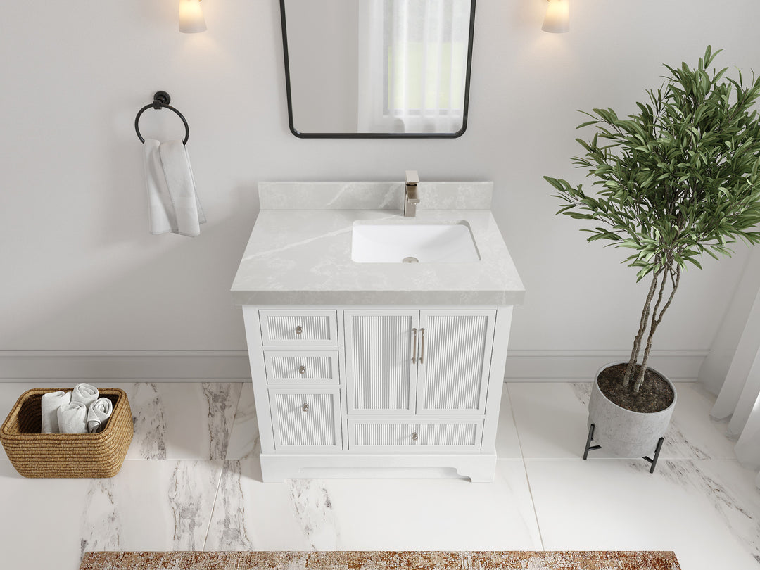 Alys 36 in. W x 22 in. D Right Offset Sink Bathroom Vanity