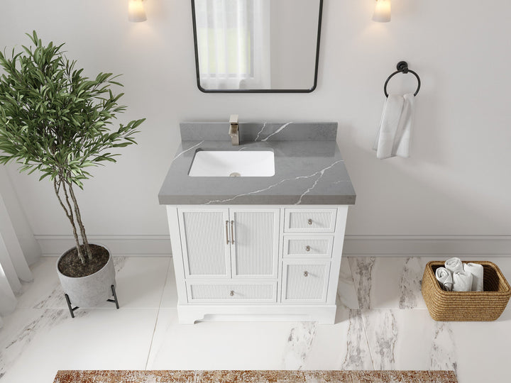 Alys 36 in. W x 22 in. D Left Offset Sink Bathroom Vanity - photo 25