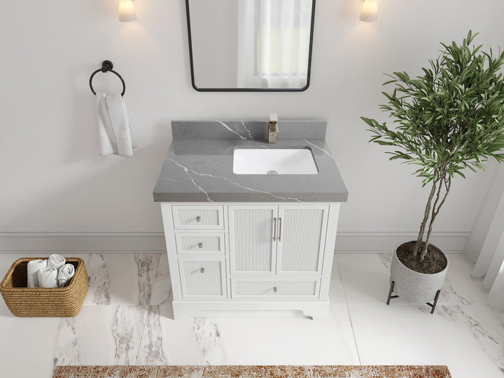 Alys 36 in. W x 22 in. D Right Offset Sink Bathroom Vanity - photo 23