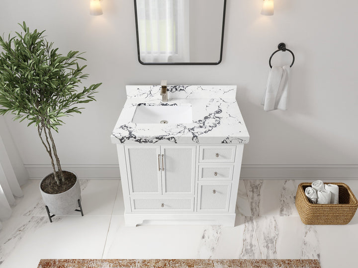 Alys 36 in. W x 22 in. D Left Offset Sink Bathroom Vanity - photo 41