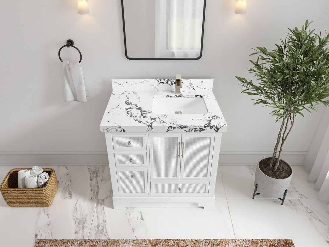 Alys 36 in. W x 22 in. D Right Offset Sink Bathroom Vanity