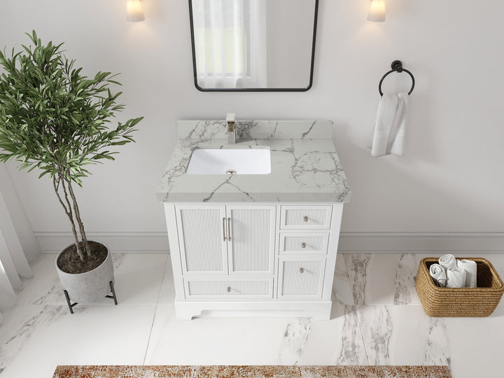 Alys 36 in. W x 22 in. D Left Offset Sink Bathroom Vanity - photo 35