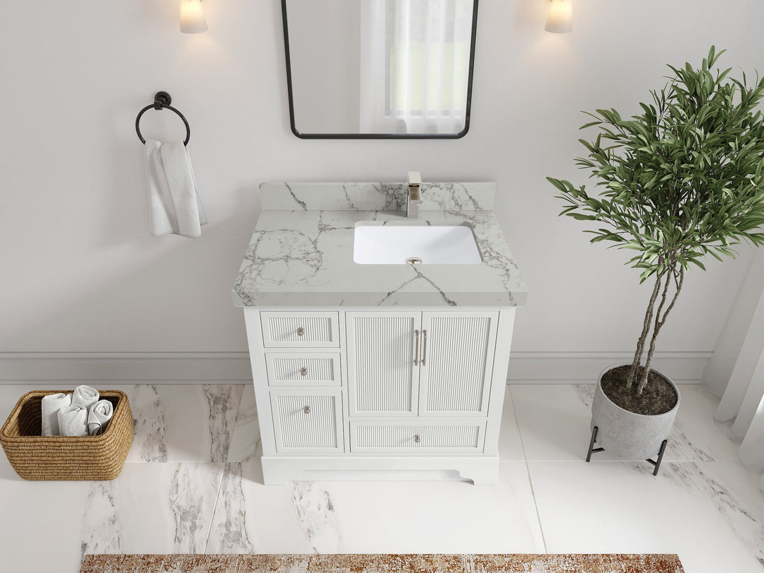 Alys 36 in. W x 22 in. D Right Offset Sink Bathroom Vanity