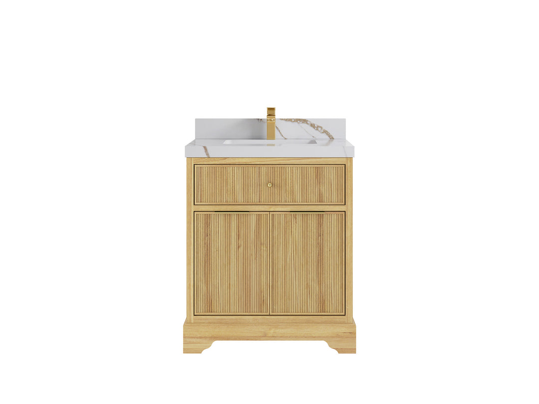Austin Teak Wood 30 in. W x 22 in. D Single Sink Bathroom Vanity