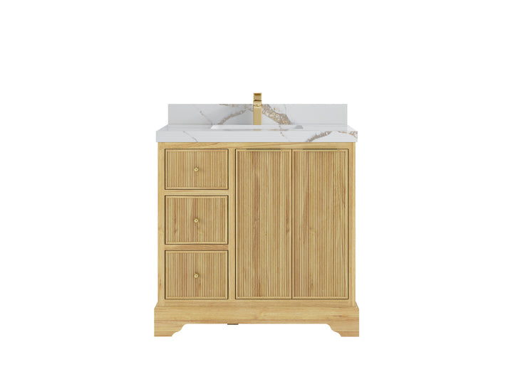 Austin Teak Wood 36 in. W x 22 in. D Center Sink Bathroom Vanity - photo 19