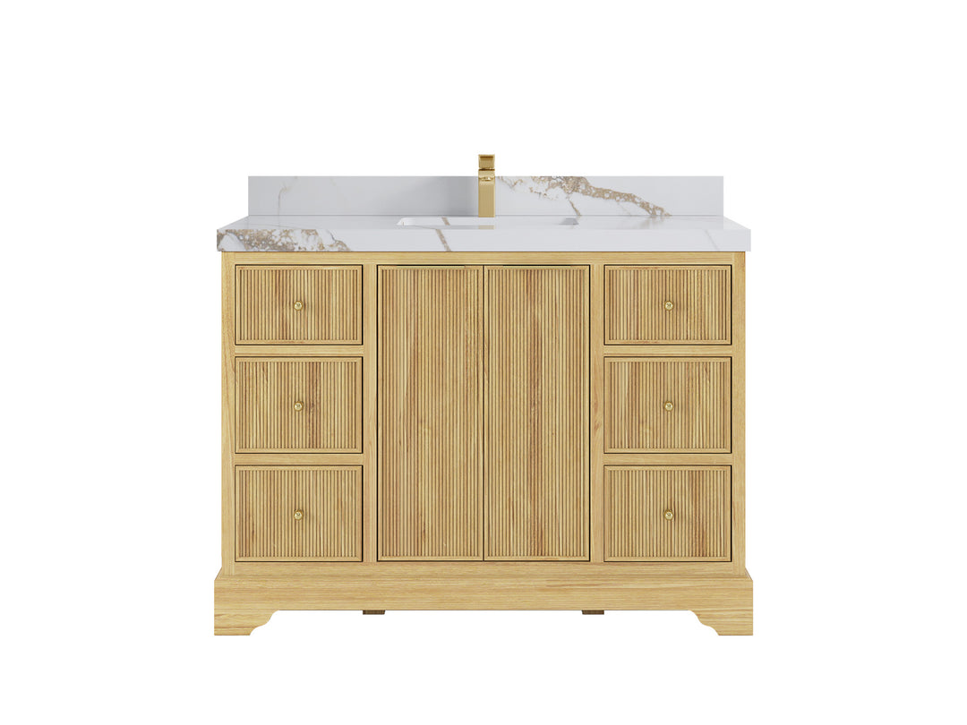 Austin Teak Wood 48 in. W x 22 in. D Single Sink Bathroom Vanity