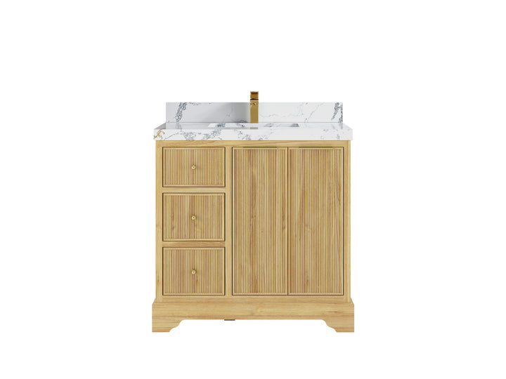 Austin Teak Wood 36 in. W x 22 in. D Center Sink Bathroom Vanity - photo 24