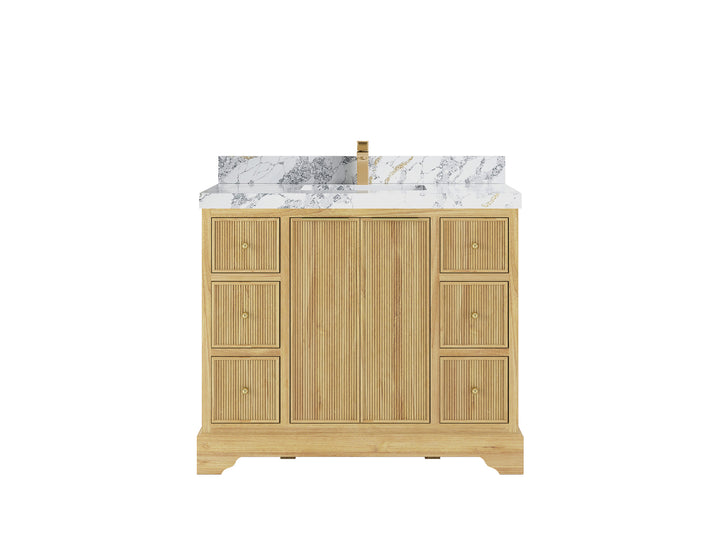 Austin Teak Wood 42 in. W x 22 in. D Single Sink Bathroom Vanity - photo 21