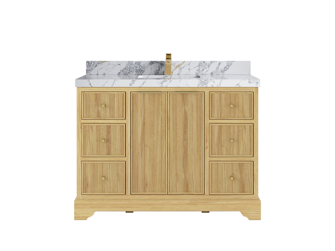 Austin Teak Wood 48 in. W x 22 in. D Single Sink Bathroom Vanity