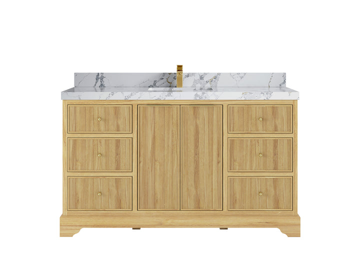 Austin Teak Wood 60 in. W x 22 in. D Single Sink Bathroom Vanity - photo 21