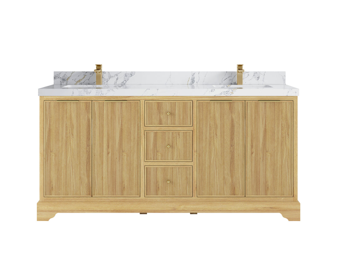 Austin Teak Wood 72 in. W x 22 in. D Double Sink Bathroom Vanity